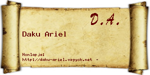 Daku Ariel névjegykártya